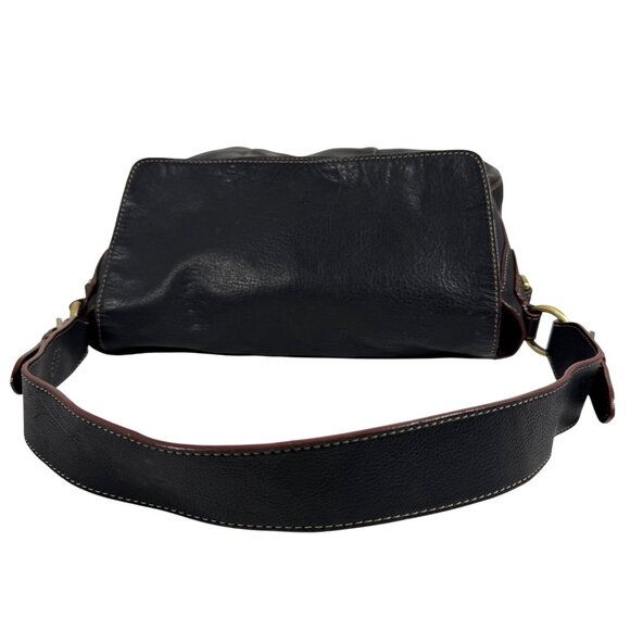 VTG ETIENNE AIGNER Black Leather Double Flap Fold Top Buckle Straps Shoulder Bag - Picture 9 of 15